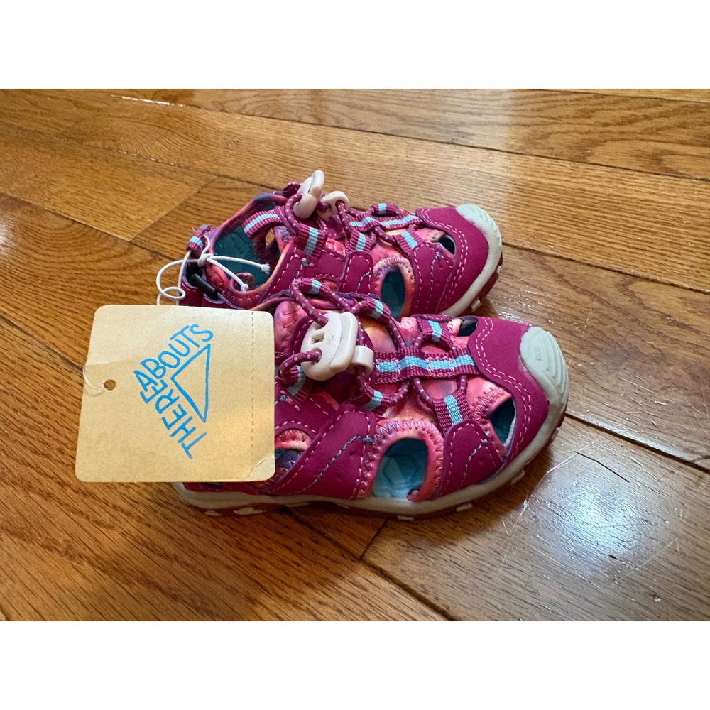 New Thereabouts Toddler Girls Fuscia Sport Sandals Closed Toe Water Shoes 5M